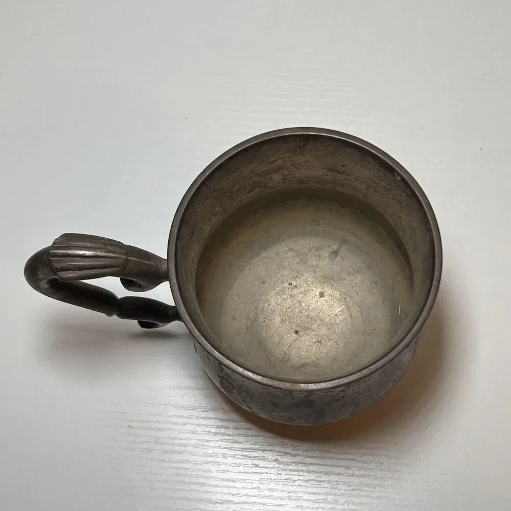 Vintage Bronze Mug Silver Plated Beer Stein Gift For Man Home Decor Antique...